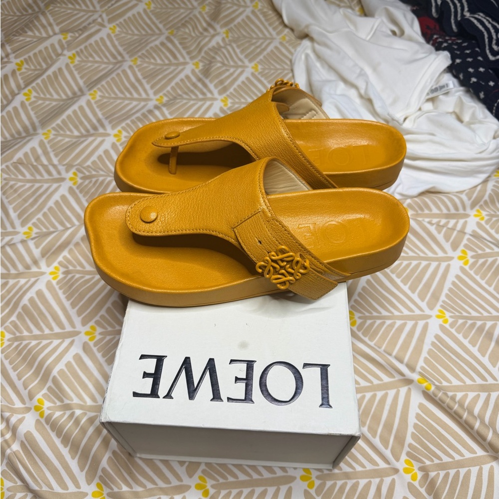 Loewe Beige and Yellow Patterned Fabric